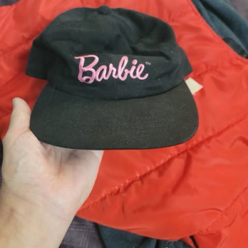 Barbie Black Cap with Pink Script Logo